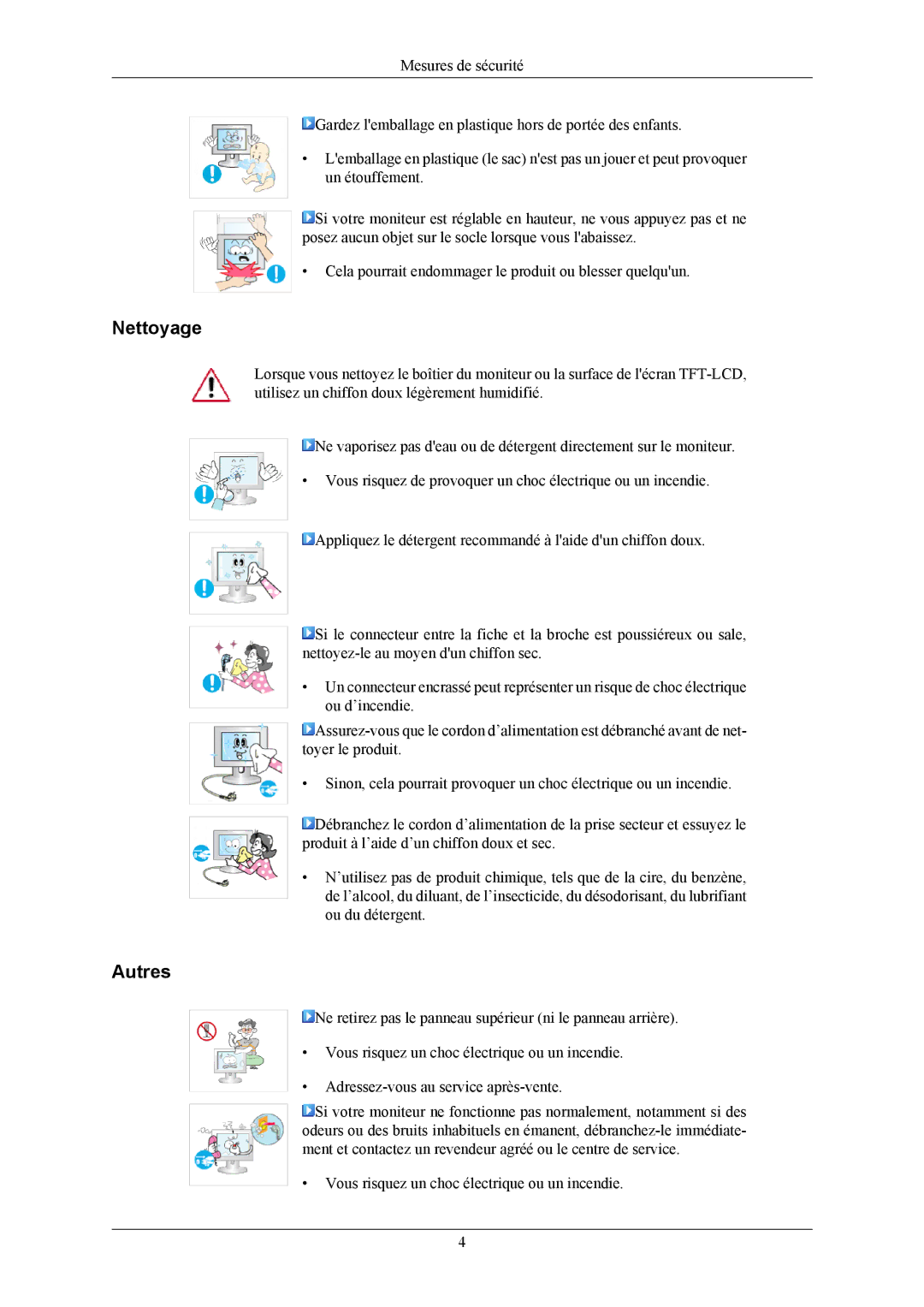 Samsung LS24KIERFV/EDC, LS24KIEEFV/EDC, LS24KIERBQ/EDC, LS26KIERFV/EDC, LS26KIERBQ/EDC, LS26KIEEFV/EDC manual Nettoyage, Autres 