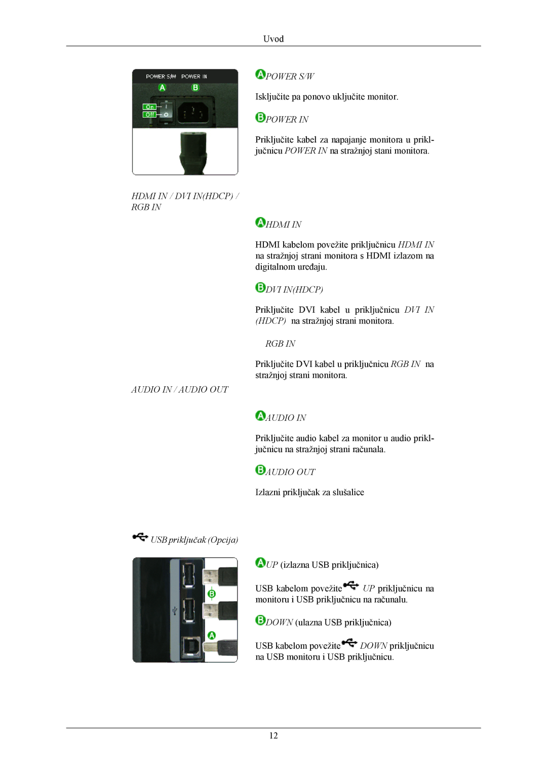 Samsung LS24KIEEFV/EDC, LS24KIERBQ/EDC, LS32BHYNS/EDC, LS32BHPNS/EDC, LS26KIEEFV/EDC, LS32BHYNB/EDC manual Power S/W 