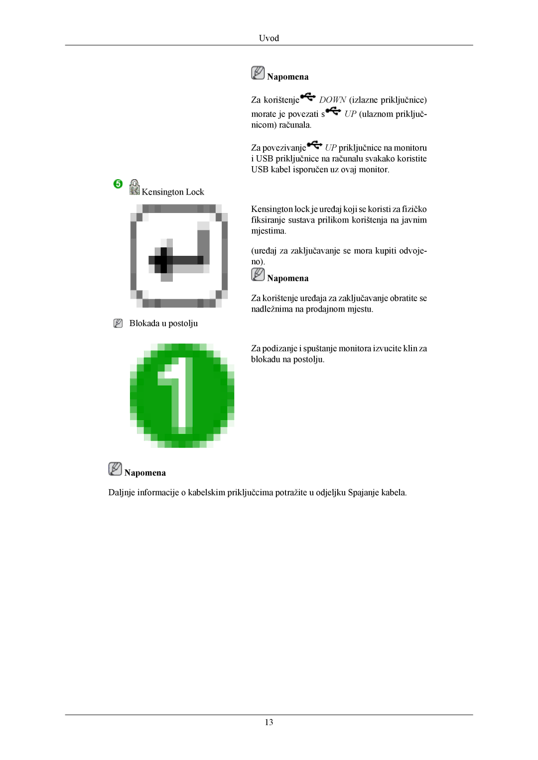 Samsung LS24KIERBQ/EDC, LS24KIEEFV/EDC, LS32BHYNS/EDC, LS32BHPNS/EDC, LS26KIEEFV/EDC, LS32BHYNB/EDC manual Napomena 