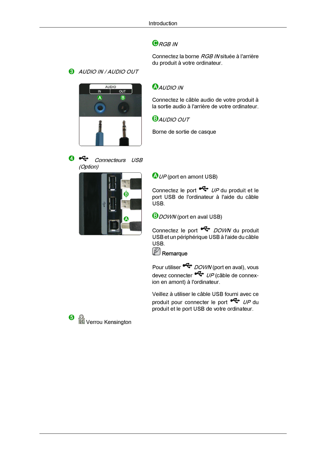 Samsung LS24KIQRFV/EDC, LS24KIQRBQ/EN, LS24KIVKBQ/EDC manual Audio in / Audio OUT 