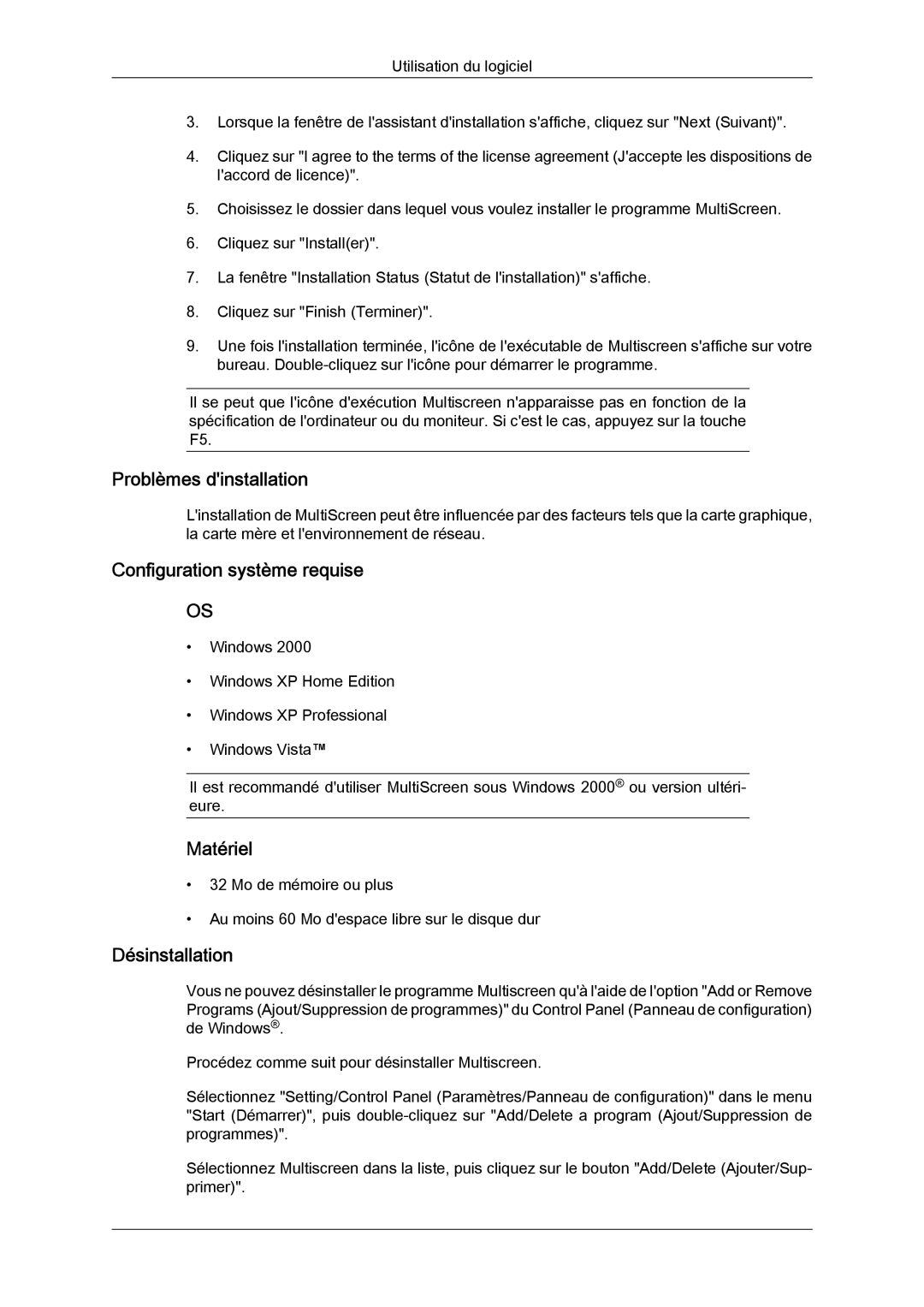 Samsung LS24KIQRBQ/EN, LS24KIQRFV/EDC, LS24KIVKBQ/EDC manual Problèmes dinstallation 