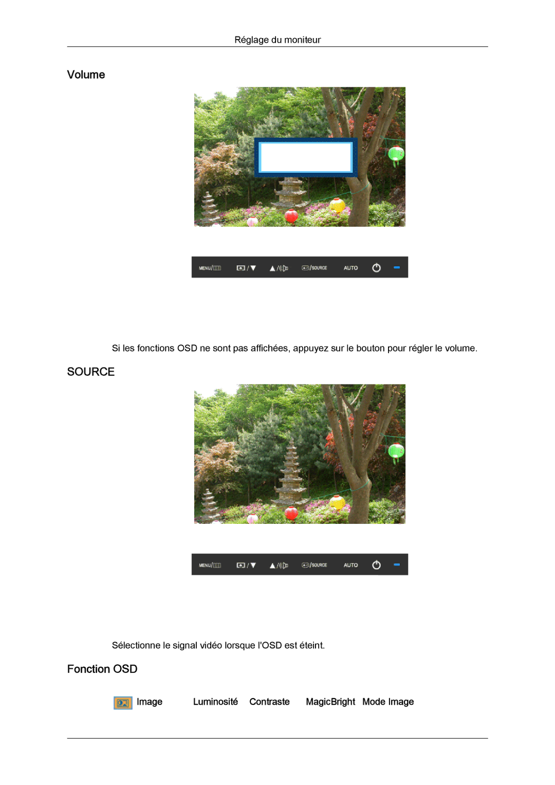 Samsung LS24KIVKBQ/EDC, LS24KIQRFV/EDC, LS24KIQRBQ/EN manual Volume, Fonction OSD 