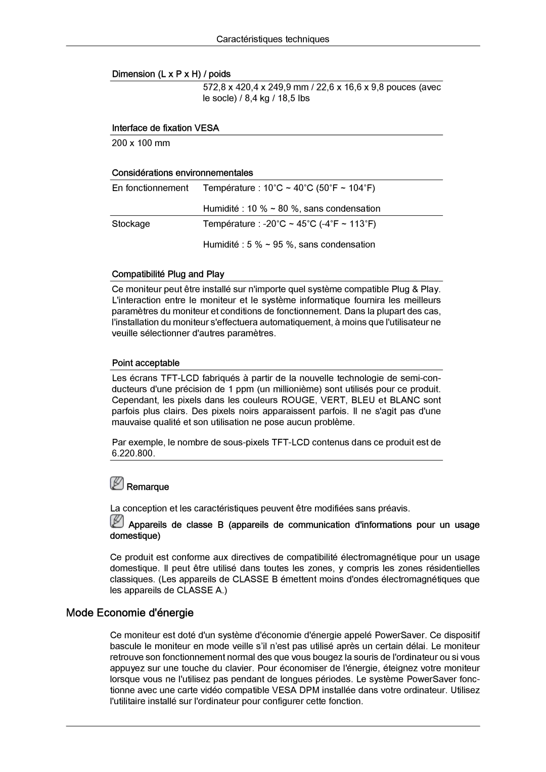 Samsung LS24KIQRBQ/EN, LS24KIQRFV/EDC, LS24KIVKBQ/EDC manual Mode Economie dénergie 