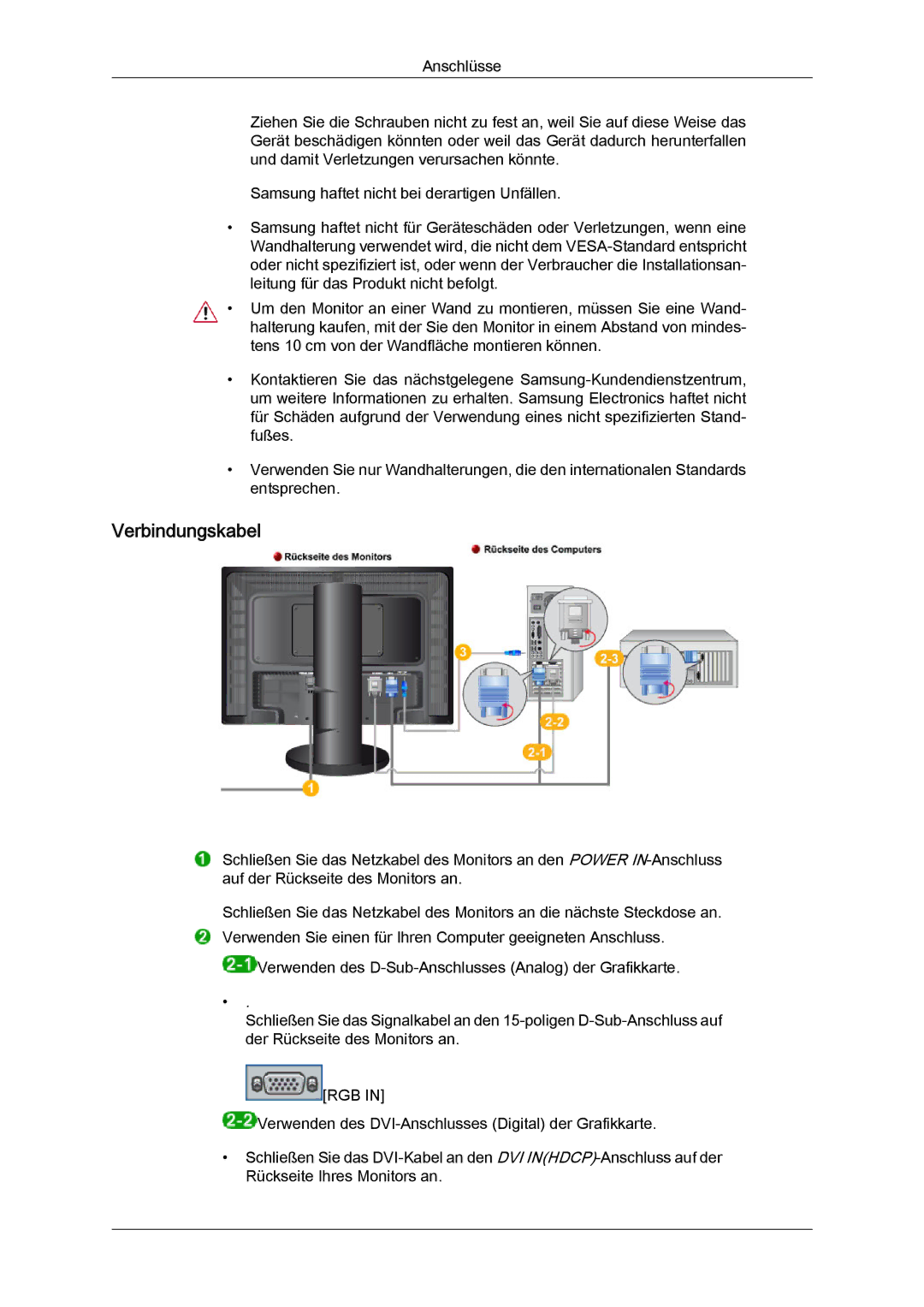 Samsung LS24KIQRBQ/EN, LS24KIQRFV/EDC, LS24KIVKBQ/EDC manual Verbindungskabel 