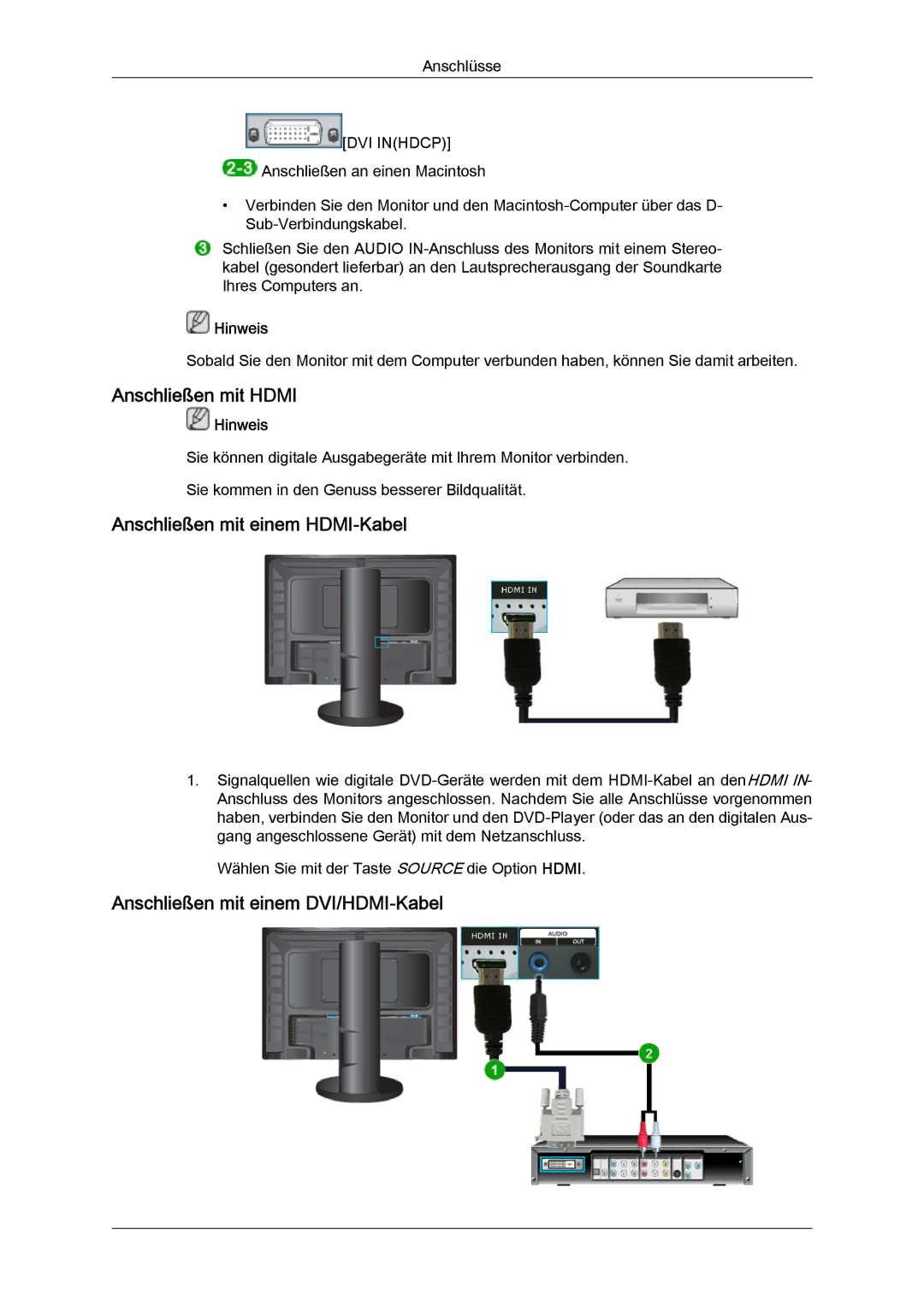 Samsung LS24KIVKBQ/EDC, LS24KIQRFV/EDC, LS24KIQRBQ/EN manual Anschließen mit Hdmi 