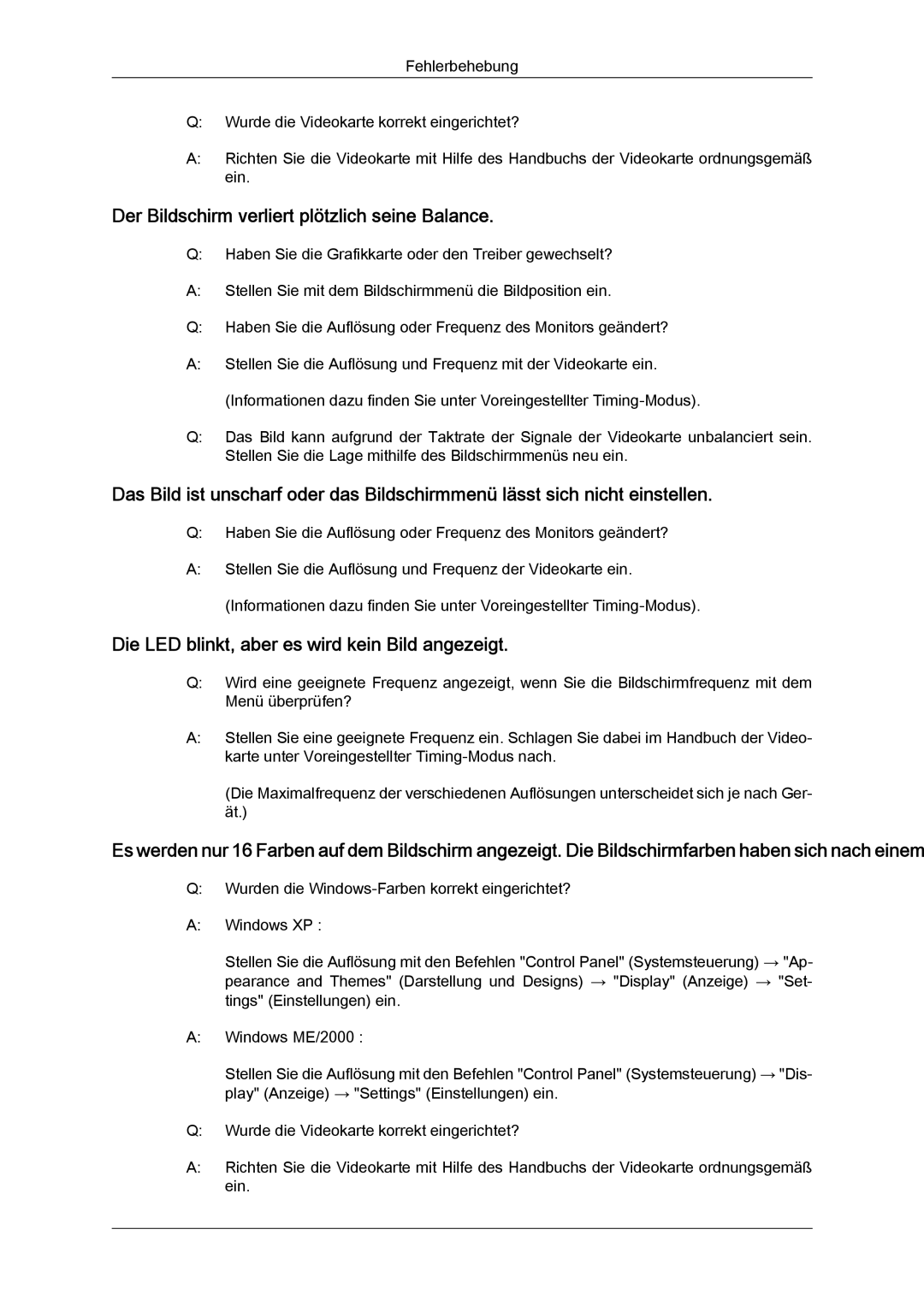 Samsung LS24KIQRFV/EDC Der Bildschirm verliert plötzlich seine Balance, Die LED blinkt, aber es wird kein Bild angezeigt 