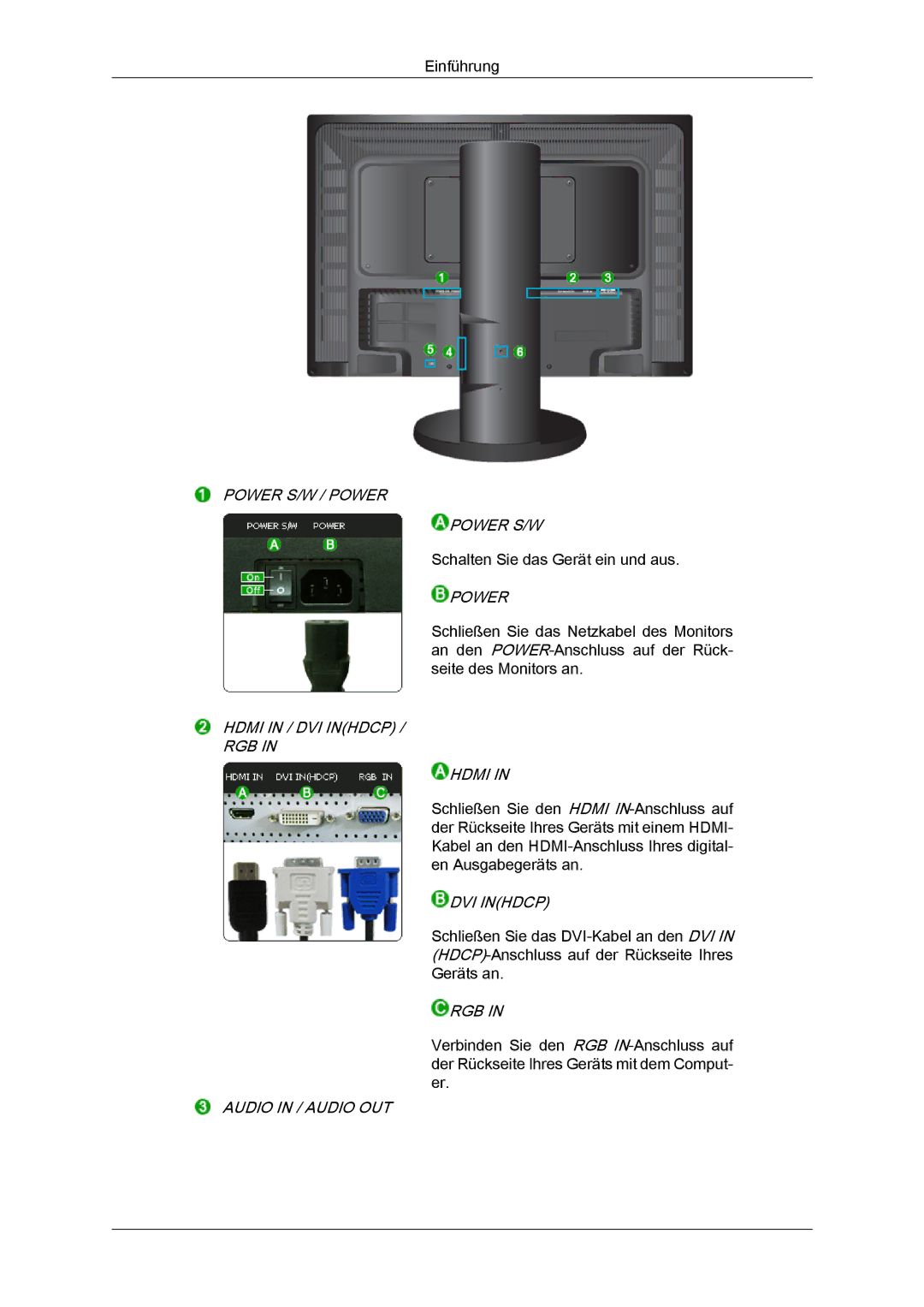 Samsung LS24KIQRBQ/EN, LS24KIQRFV/EDC, LS24KIVKBQ/EDC manual Power S/W / Power 