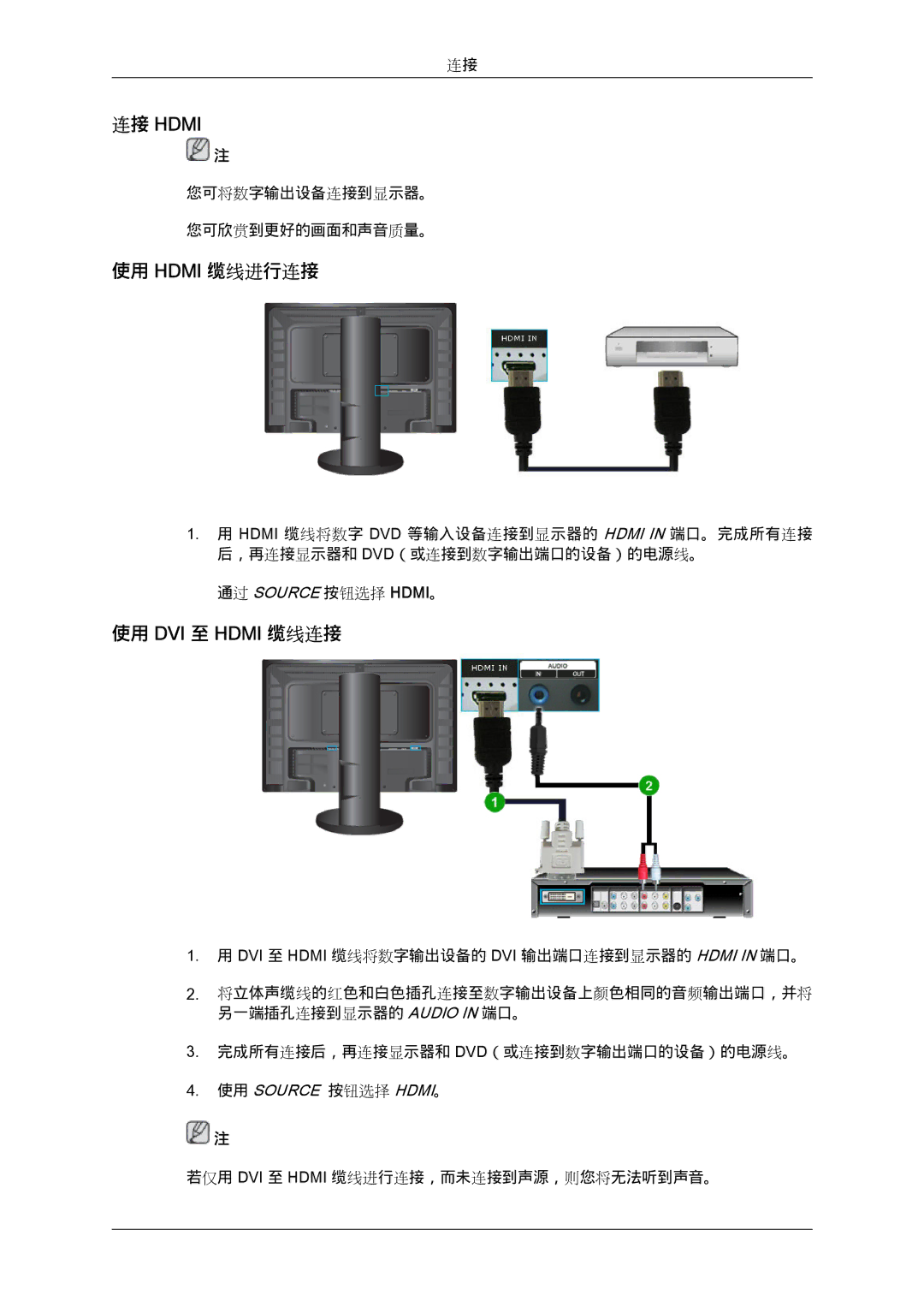 Samsung LS24KIQRBQ/EN, LS24KIQRFV/EDC, LS24KIVKBQ/EDC manual 使用 Hdmi 缆线进行连接 