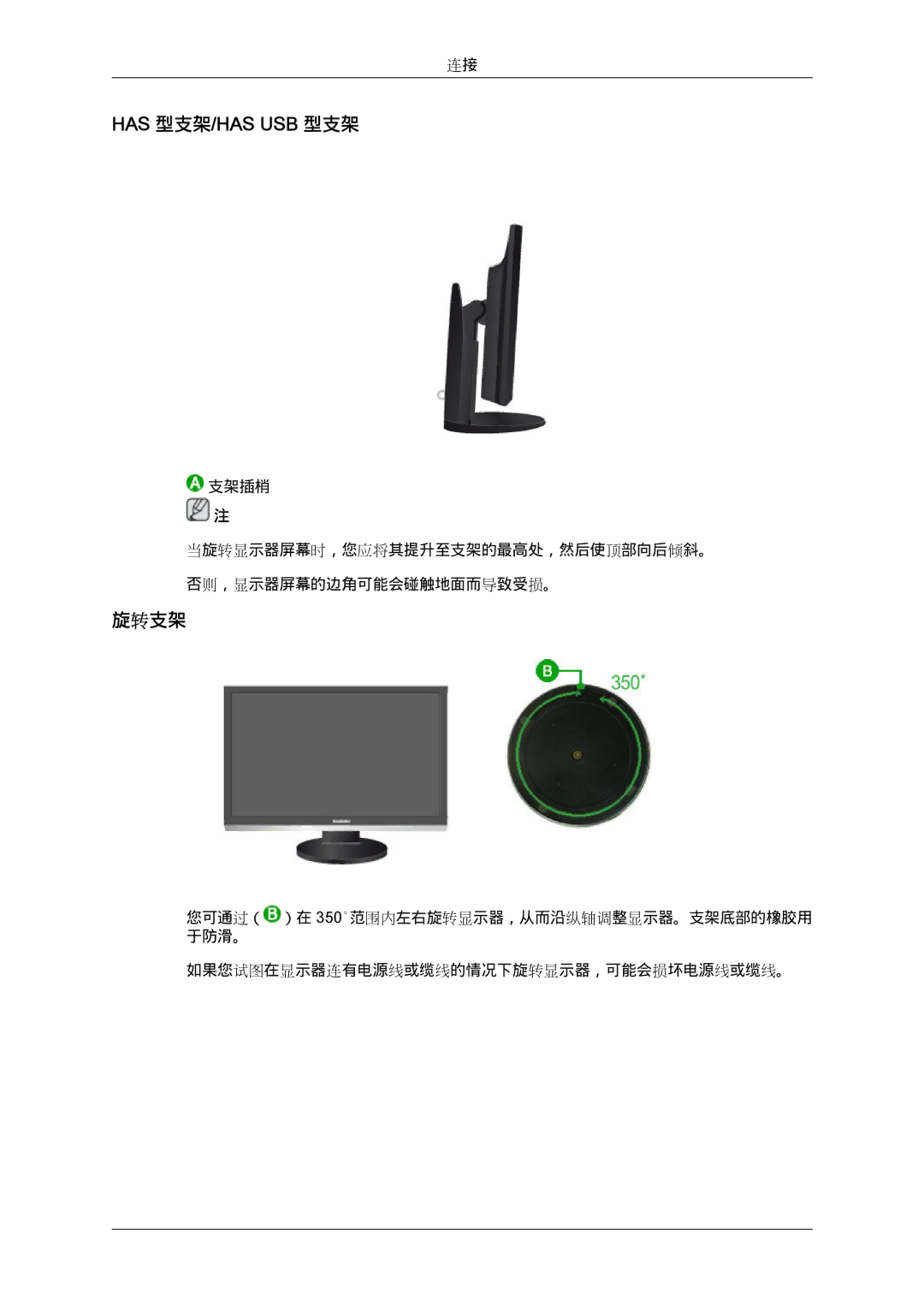 Samsung LS24KIQRBQ/EN, LS24KIQRFV/EDC, LS24KIVKBQ/EDC manual 旋转支架 