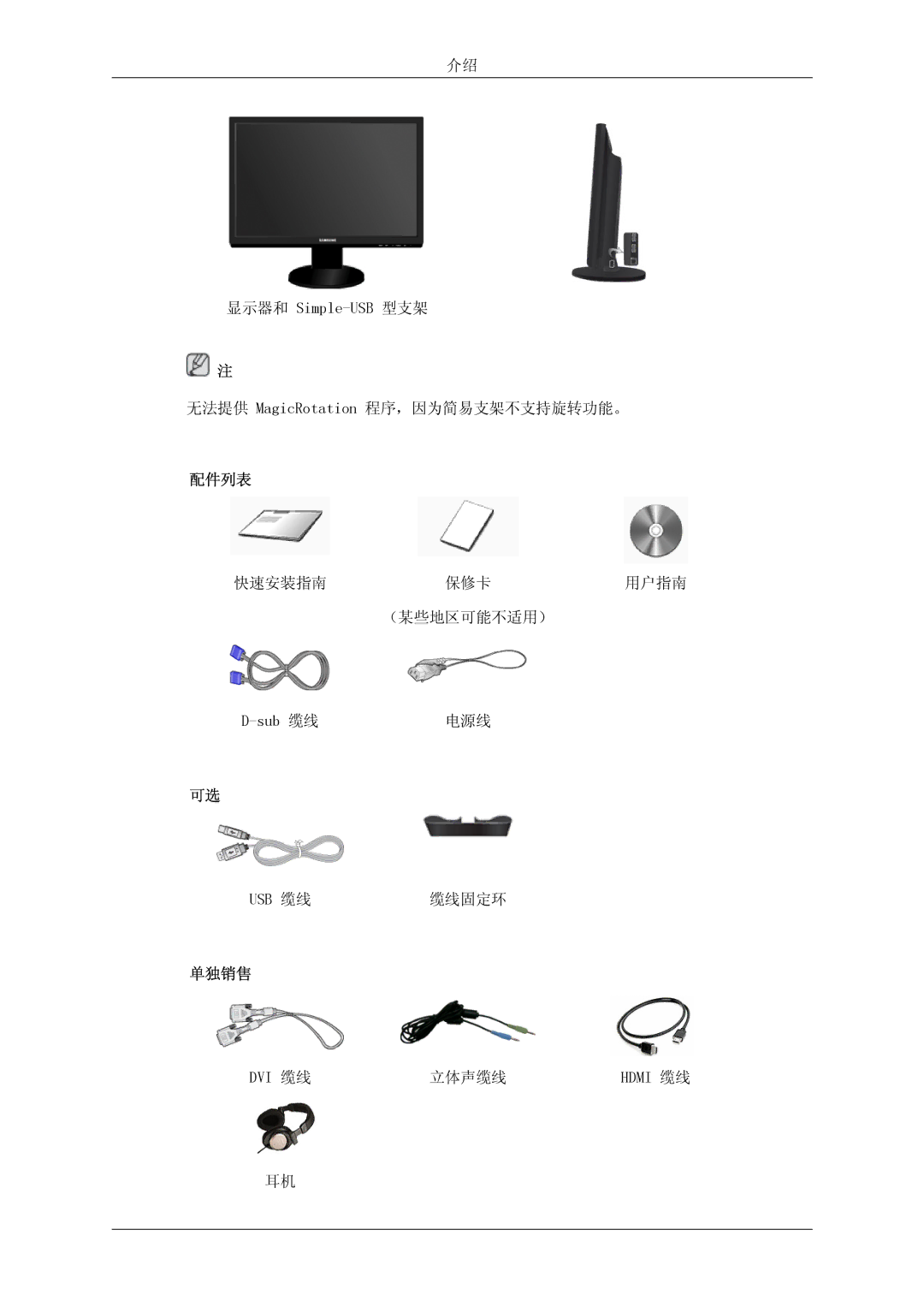 Samsung LS24KIQRBQ/EN, LS24KIQRFV/EDC, LS24KIVKBQ/EDC manual 配件列表 