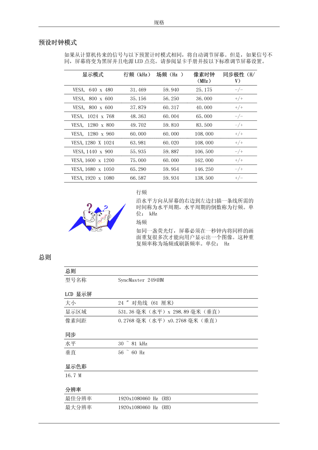 Samsung LS24KIQRBQ/EN, LS24KIQRFV/EDC, LS24KIVKBQ/EDC manual 预设时钟模式, （MHz） 