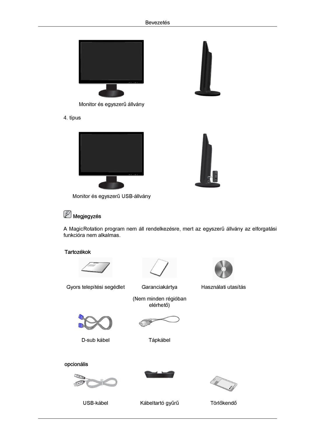 Samsung LS24KIQRFV/EDC, LS24KIQRBQ/EN, LS24KIVKBQ/EDC manual USB-kábel Kábeltartó gyűrű Törlőkendő 