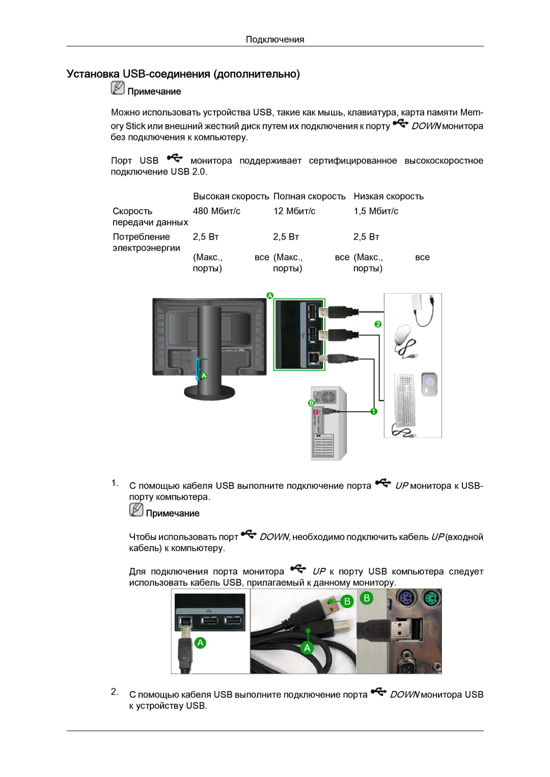 Samsung LS24KIVKBQ/CI, LS24KIQRFV/EDC, LS24KIVKBQ/EDC, LS24KIQRFV/CI manual Установка USB-соединения дополнительно 