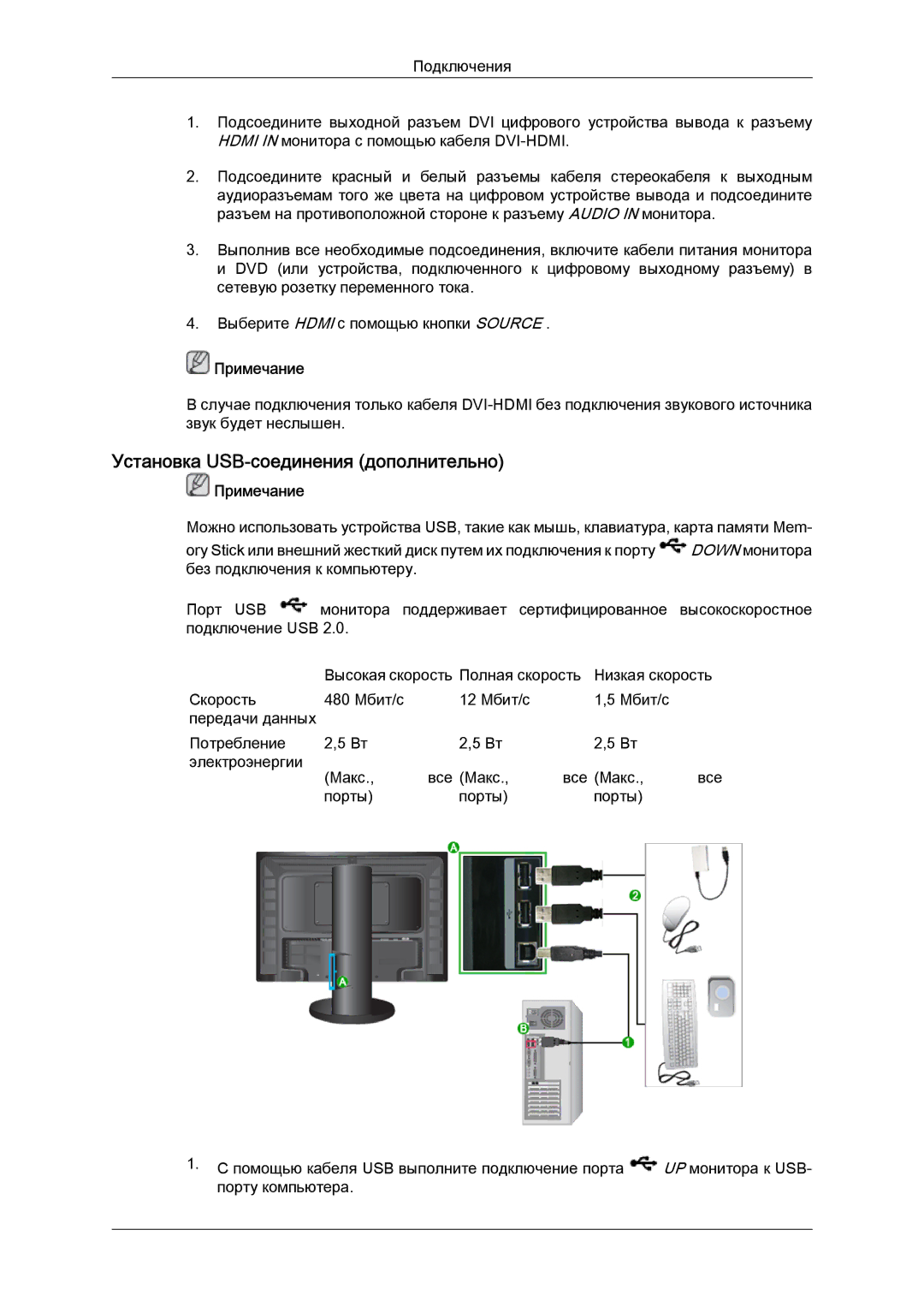 Samsung LS24KIVKBQ/EDC, LS24KIQRFV/EDC, LS24KIQRFV/CI, LS24KIVKBQ/CI manual Установка USB-соединения дополнительно 