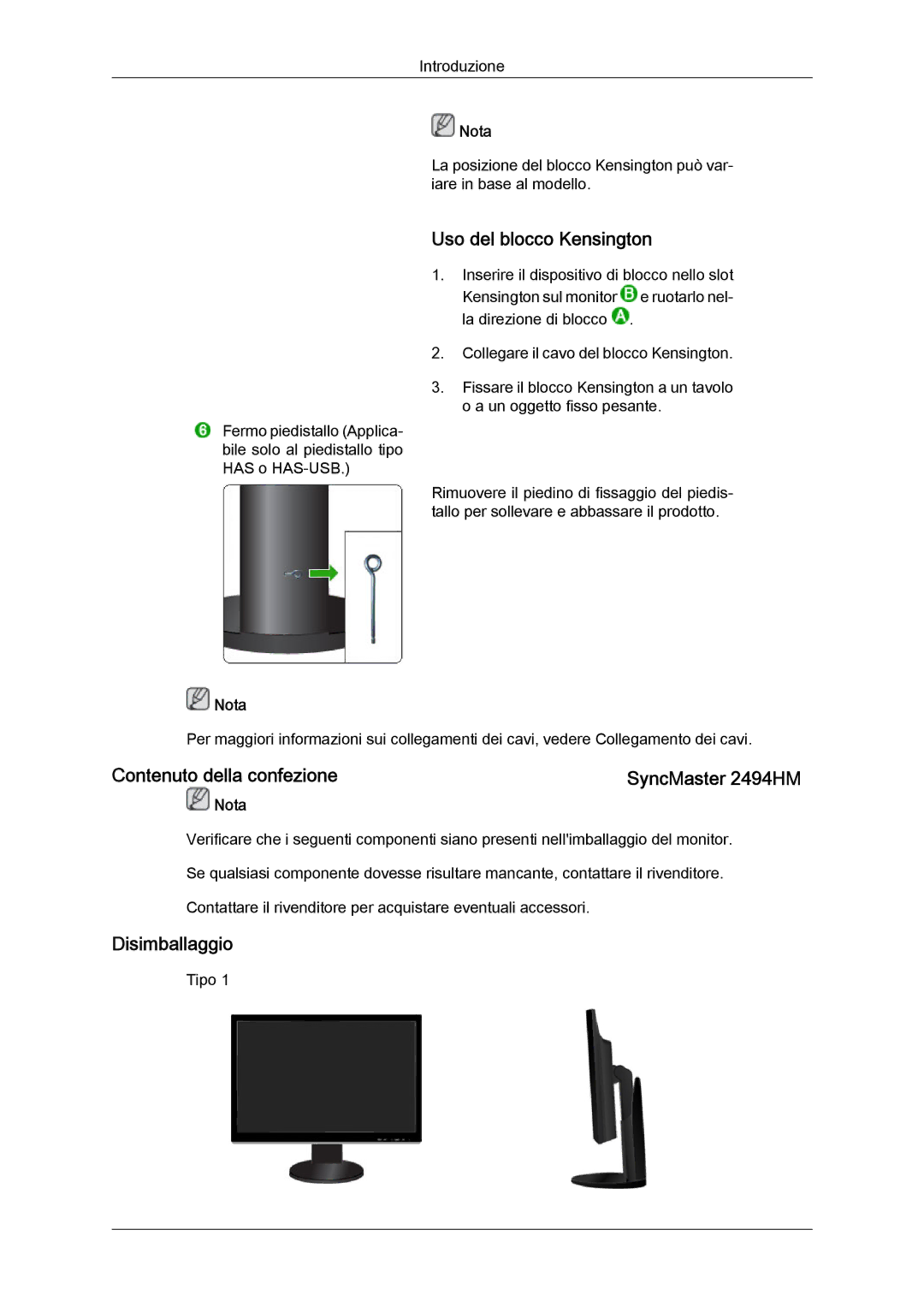 Samsung LS24KIQRFV/EDC, LS24KIVKBQ/EDC manual Uso del blocco Kensington, SyncMaster 2494HM 