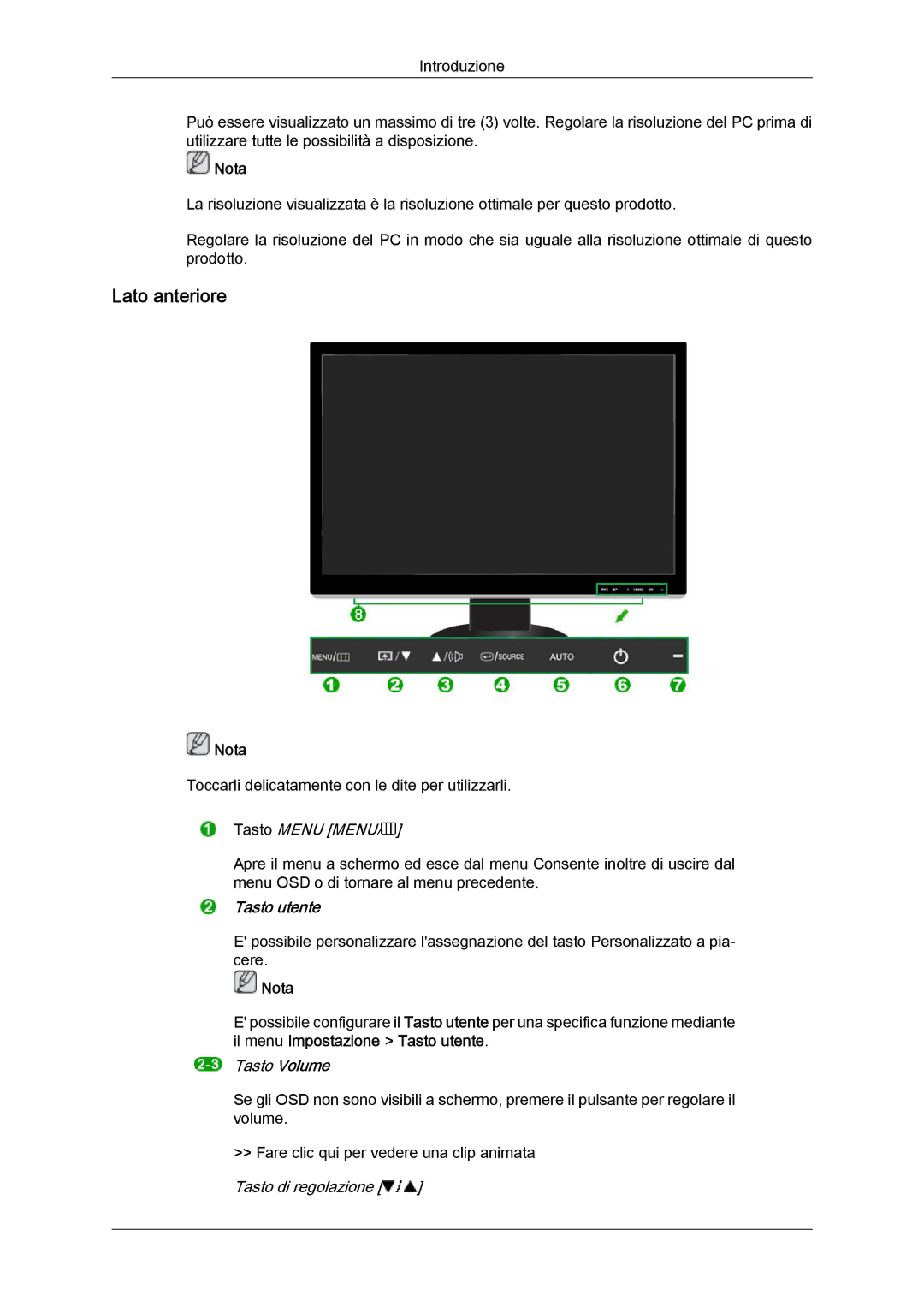 Samsung LS24KIVKBQ/EDC, LS24KIQRFV/EDC manual Lato anteriore 