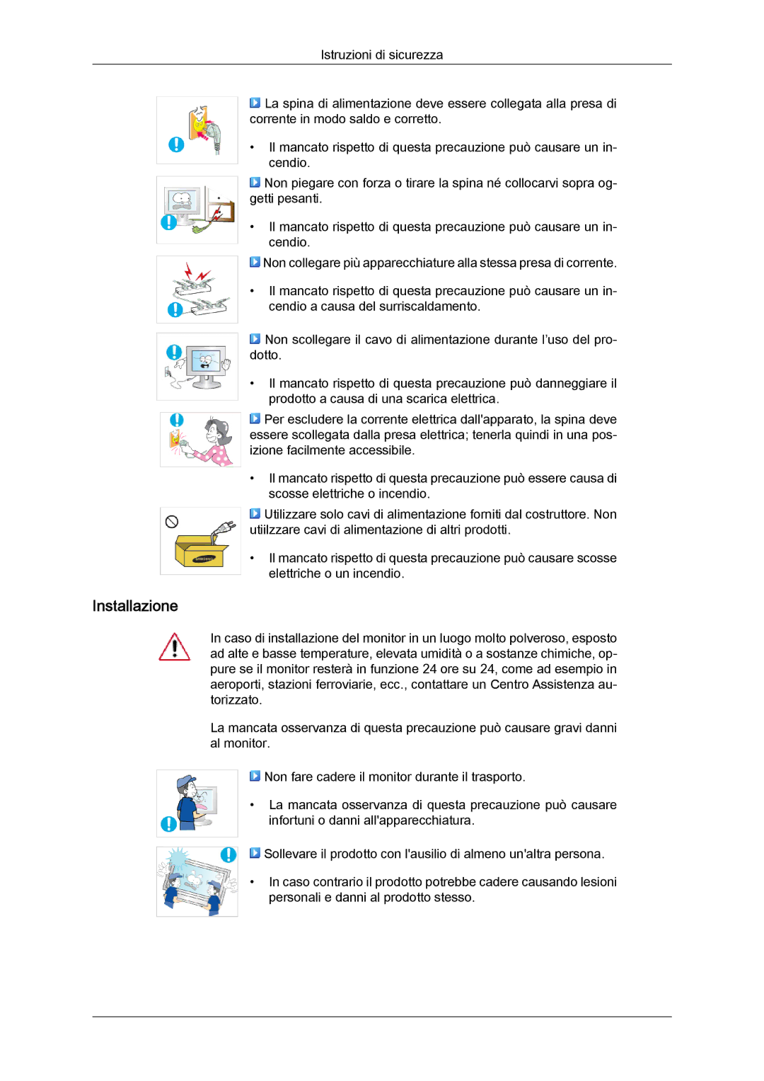 Samsung LS24KIVKBQ/EDC, LS24KIQRFV/EDC manual Installazione 