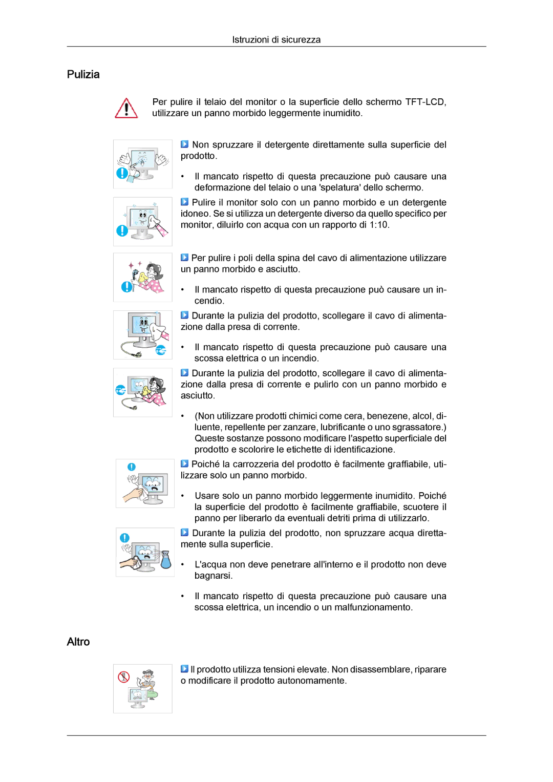 Samsung LS24KIVKBQ/EDC, LS24KIQRFV/EDC manual Pulizia, Altro 