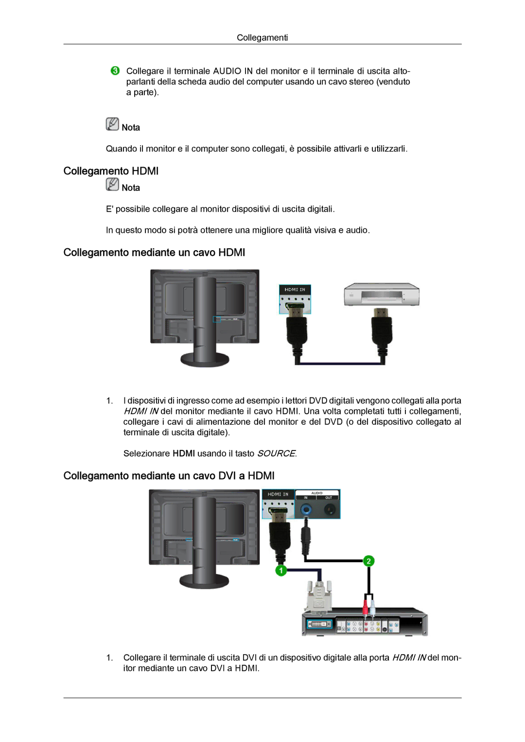 Samsung LS24KIVKBQ/EDC, LS24KIQRFV/EDC manual Collegamento Hdmi 