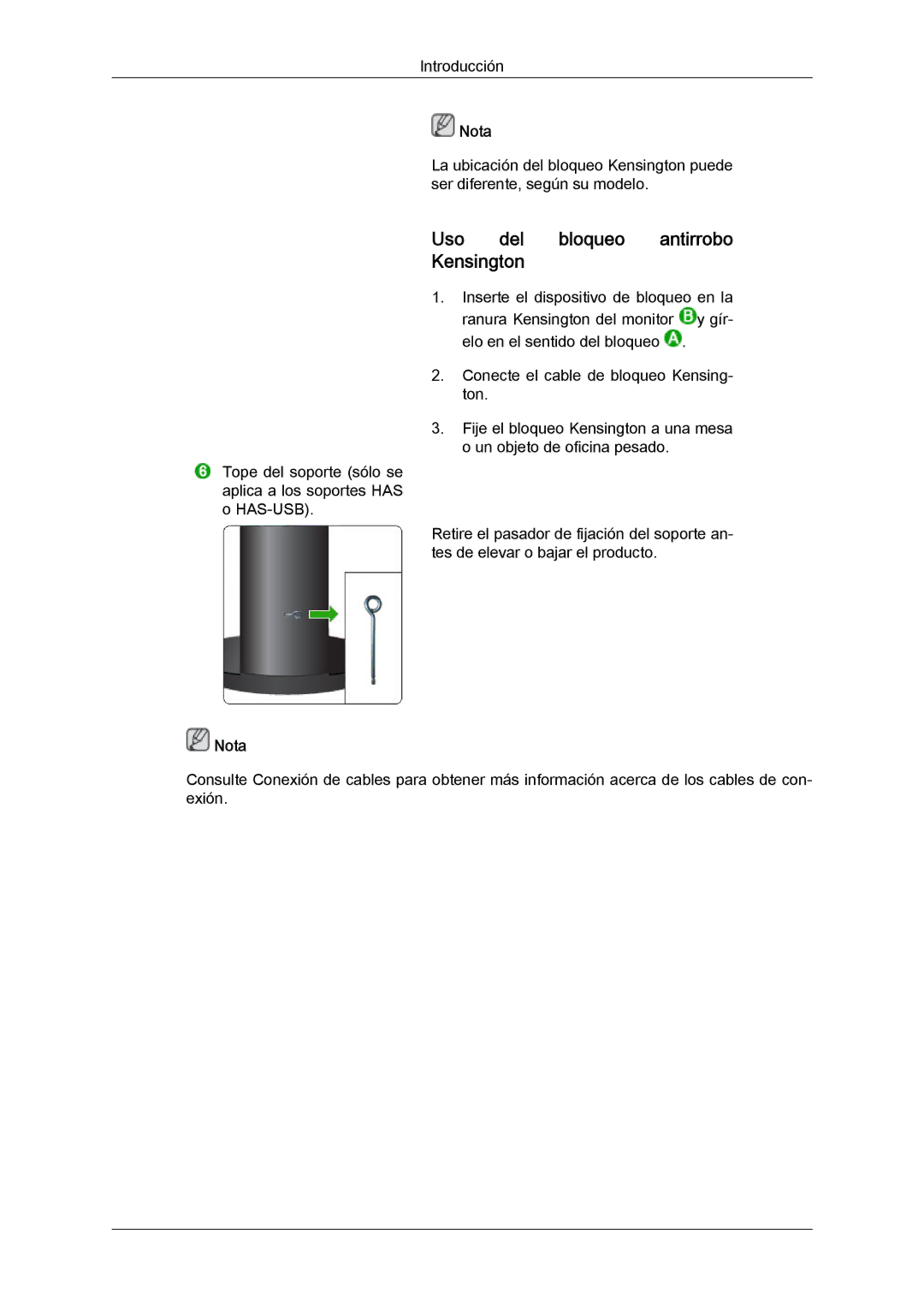 Samsung LS24KIVKBQ/EDC, LS24KIQRFV/EDC manual Uso del bloqueo antirrobo Kensington 