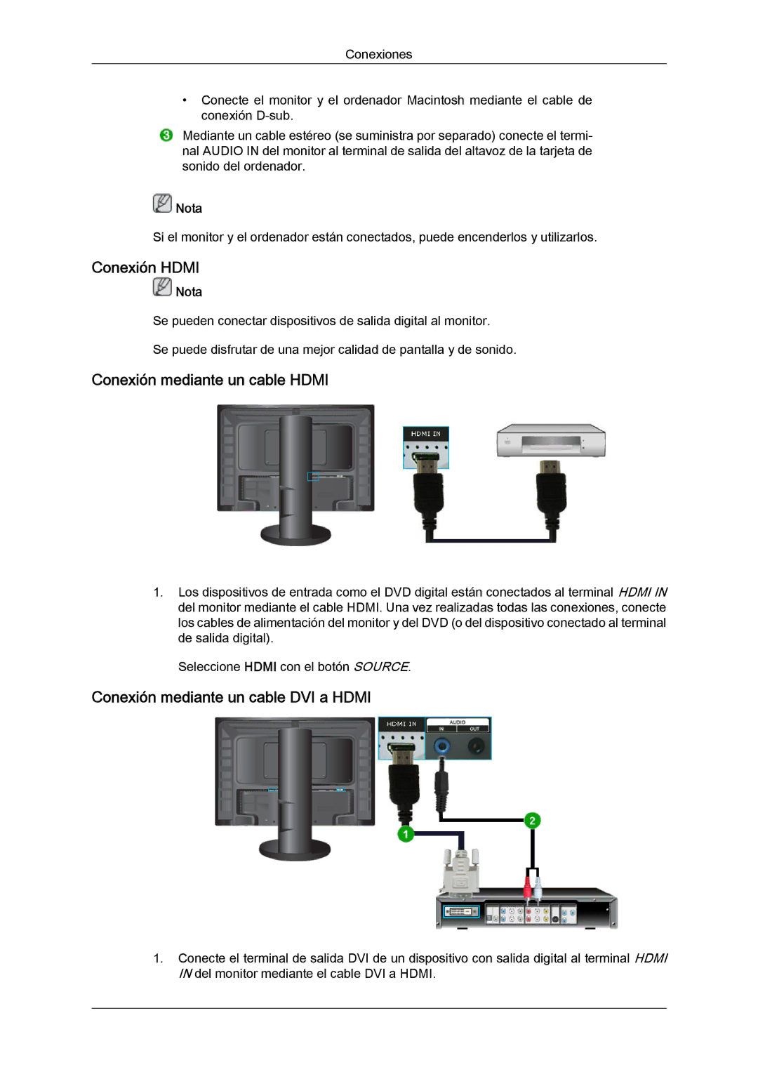 Samsung LS24KIQRFV/EDC, LS24KIVKBQ/EDC manual Conexión Hdmi 