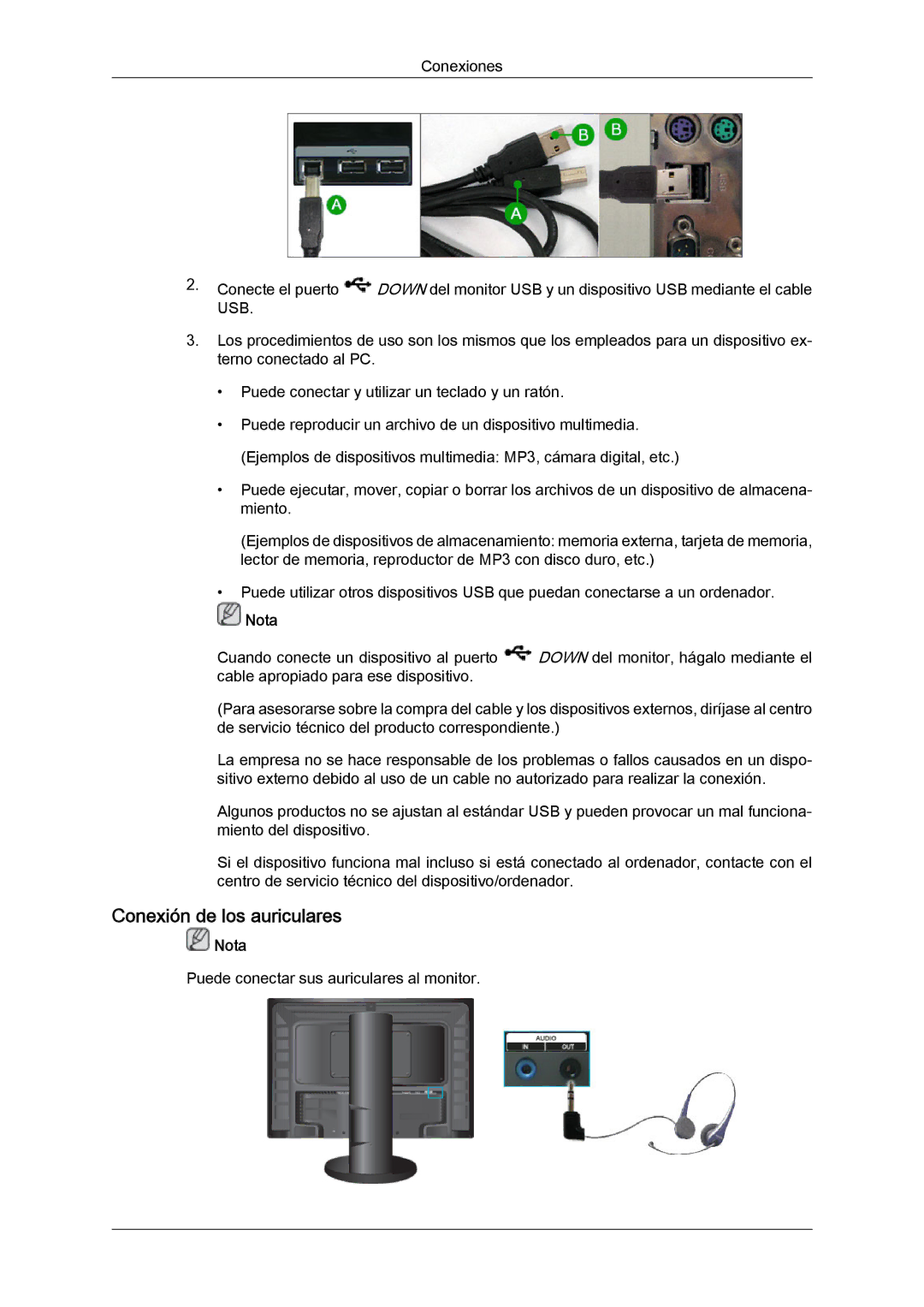 Samsung LS24KIQRFV/EDC, LS24KIVKBQ/EDC manual Puede conectar sus auriculares al monitor 