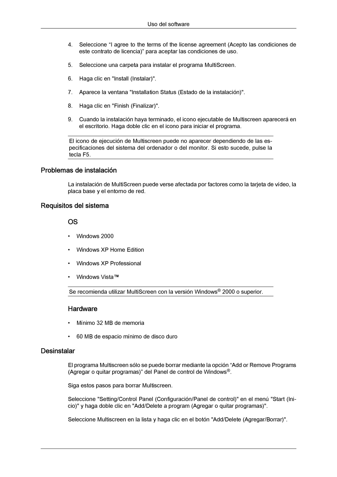 Samsung LS24KIQRFV/EDC, LS24KIVKBQ/EDC manual Problemas de instalación 