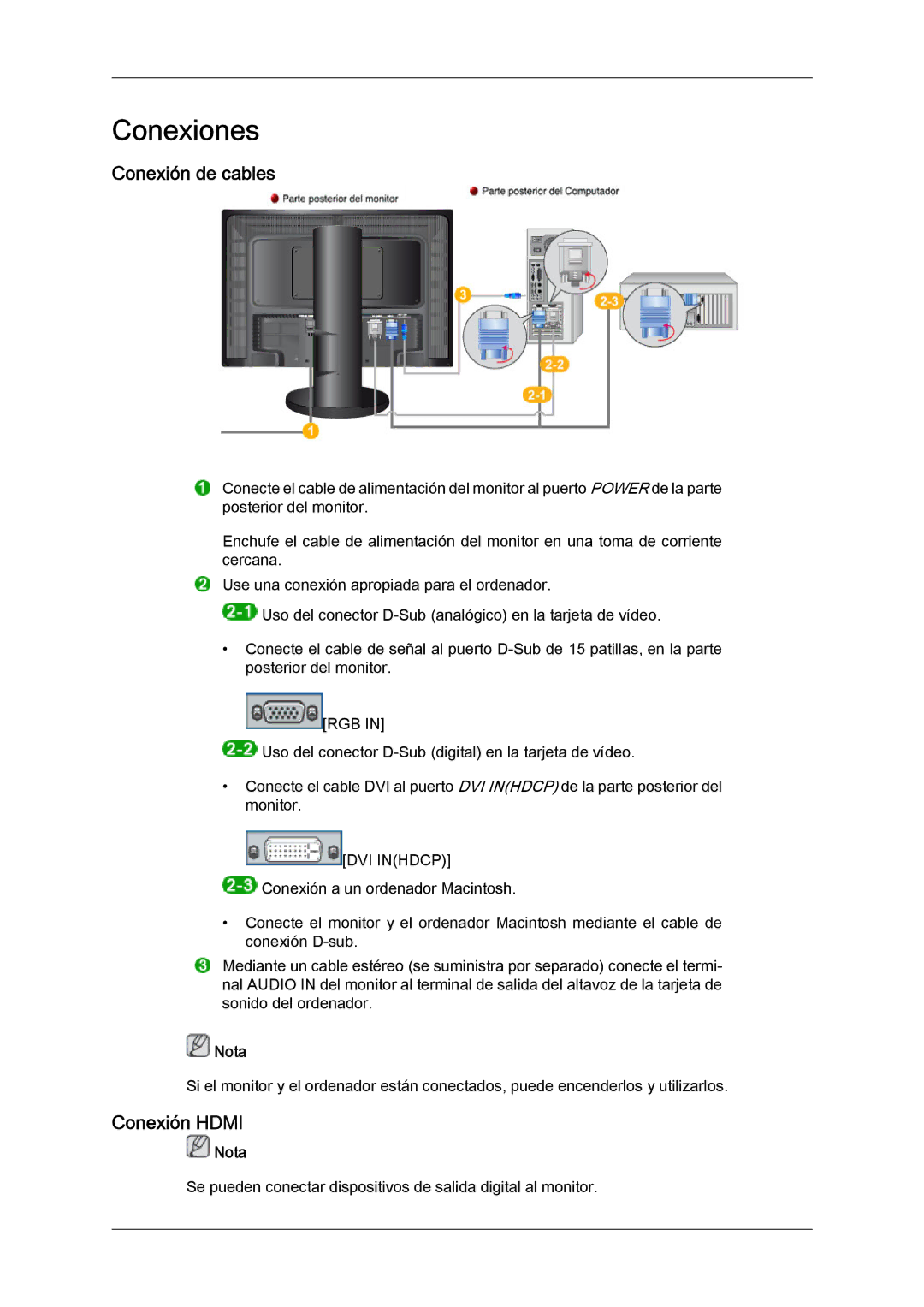 Samsung LS24KIVKBQ/EDC, LS24KIQRFV/EDC manual Conexión de cables, Conexión Hdmi 