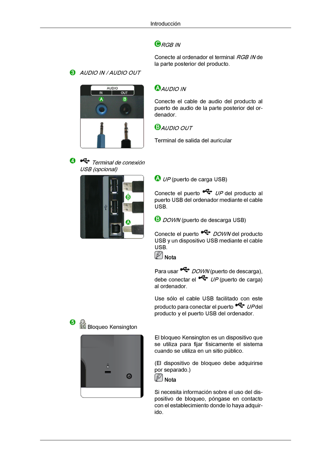 Samsung LS24KIVKBQ/EDC, LS24KIQRFV/EDC manual Audio in / Audio OUT 