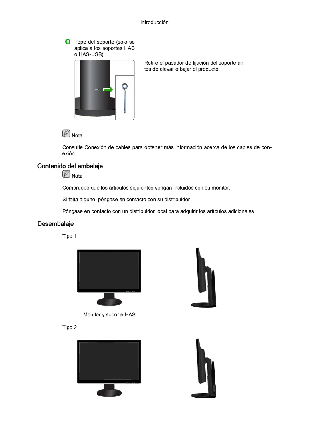 Samsung LS24KIQRFV/EDC, LS24KIVKBQ/EDC manual Tipo Monitor y soporte has 