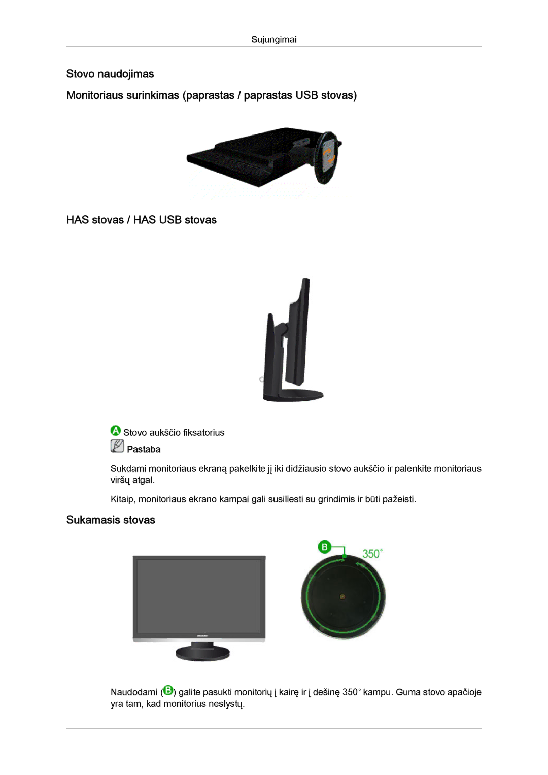 Samsung LS24KIVKBQ/EDC, LS24KIQRFV/EDC manual Sukamasis stovas 
