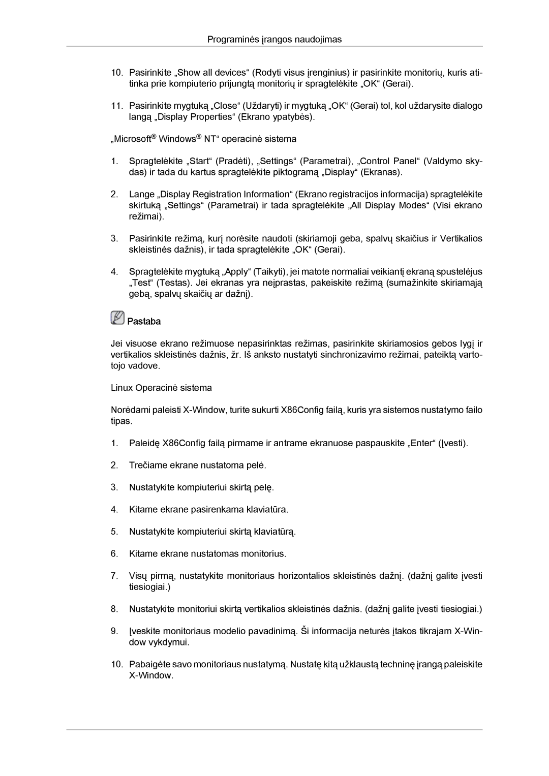 Samsung LS24KIVKBQ/EDC, LS24KIQRFV/EDC manual Pastaba 