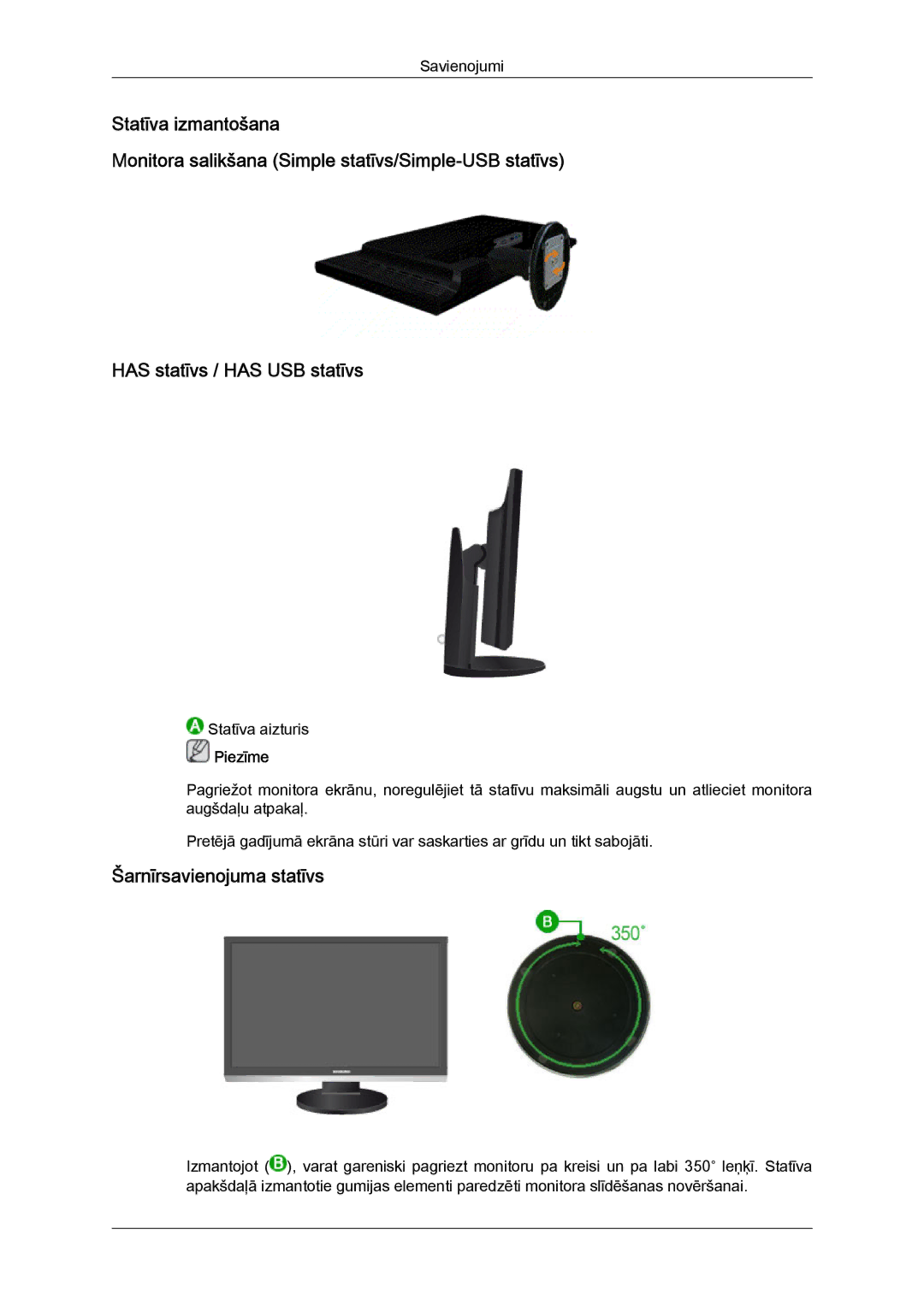 Samsung LS24KIVKBQ/EDC, LS24KIQRFV/EDC manual Šarnīrsavienojuma statīvs 