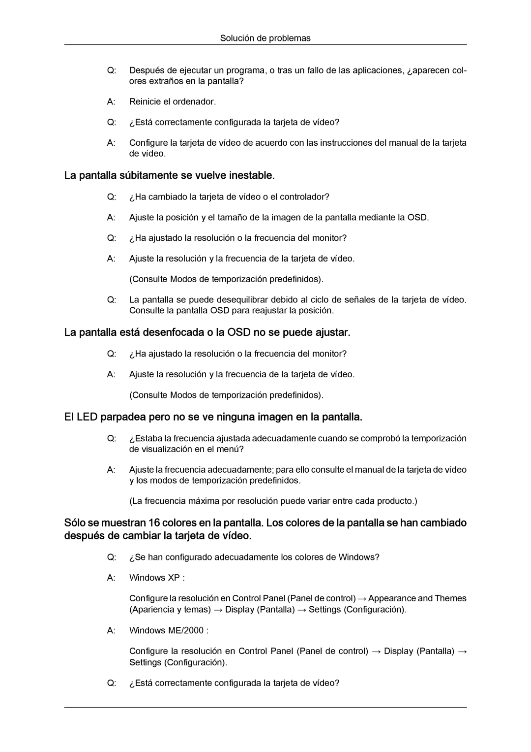 Samsung LS24KILKBQ/EN, LS24KIZKFV/EN, LS24KILKBQ/CH manual La pantalla súbitamente se vuelve inestable 