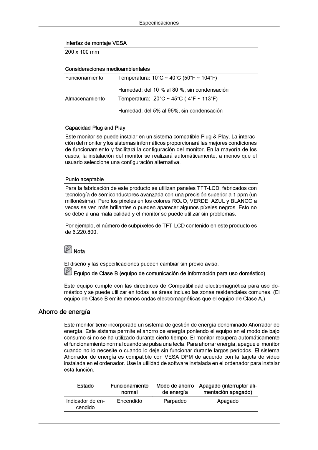 Samsung LS24KIZKFV/EN, LS24KILKBQ/EN, LS24KILKBQ/CH manual Ahorro de energía 