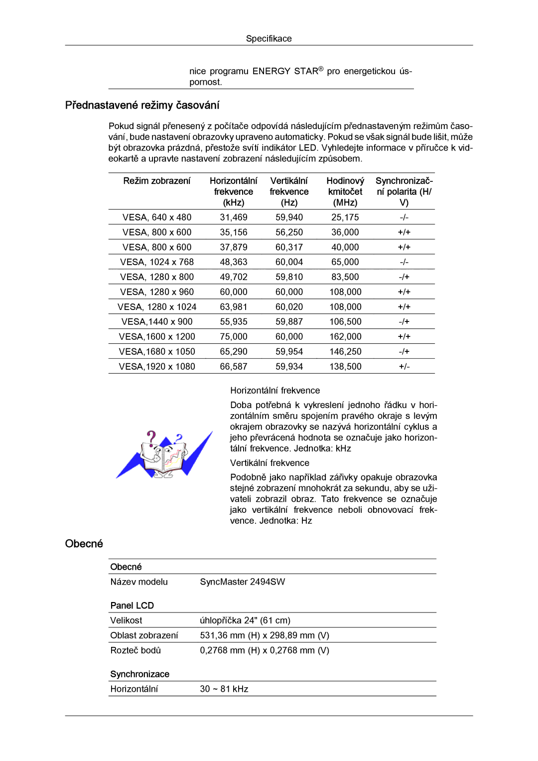 Samsung LS24KILKBQ/CH, LS24KIZKFV/EN, LS24KILKBQ/EN manual Přednastavené režimy časování 