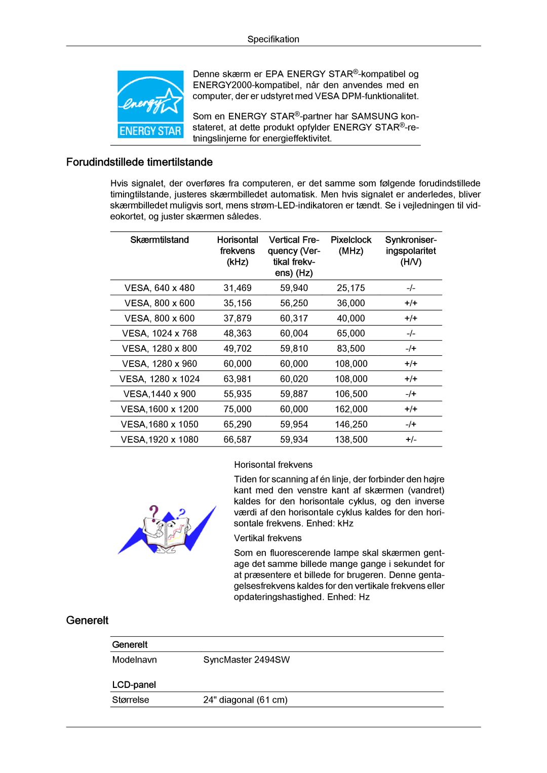 Samsung LS24KIZKFV/EN, LS24KILKBQ/EN manual Forudindstillede timertilstande 