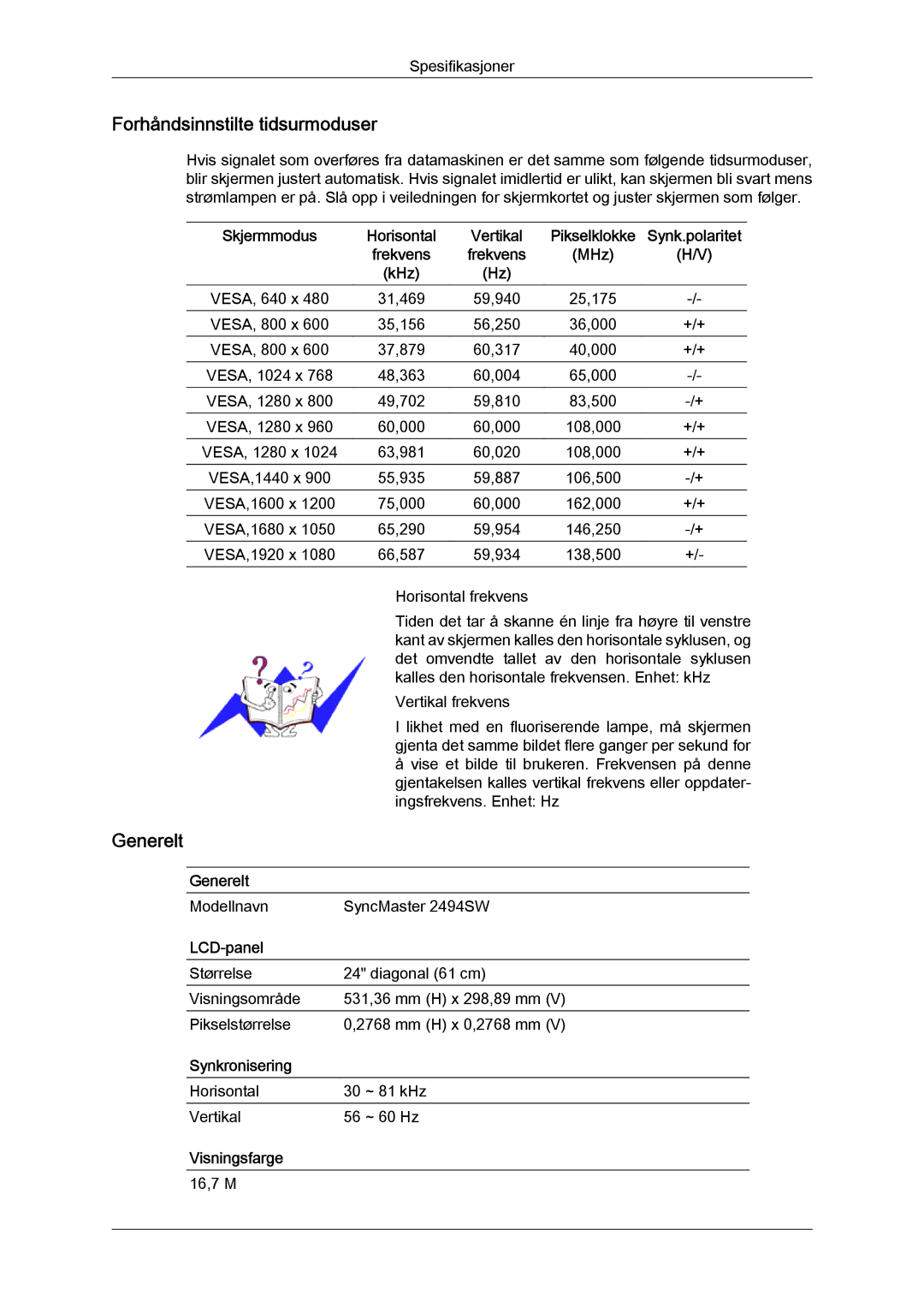 Samsung LS24KIZKFV/EN, LS24KILKBQ/EN manual Forhåndsinnstilte tidsurmoduser 