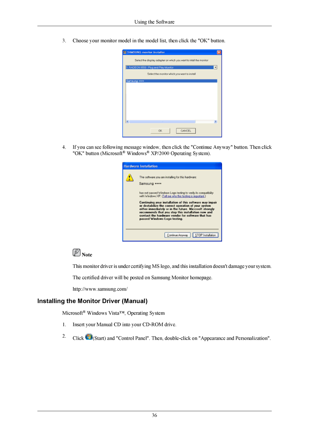 Samsung LS22LIUJFV/EN, LS24LIUJFV/EN, LS22LIUJFV/EDC, LS22LIUJF2/CI, LS24LIUJFVSEN manual Installing the Monitor Driver Manual 