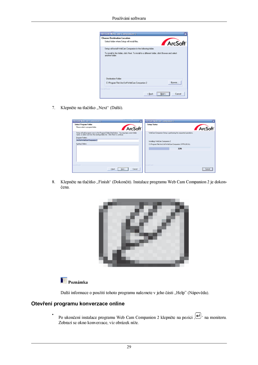 Samsung LS24LIUJFV/EN, LS22LIUJFV/EN, LS22LIUJFV/EDC manual Otevření programu konverzace online 