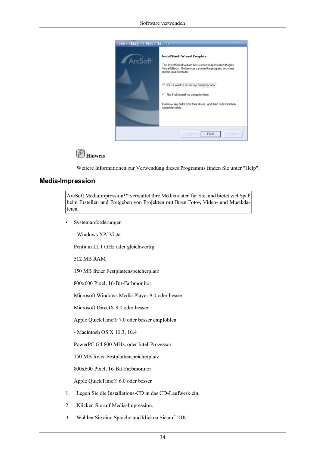 Samsung LS22LIUJFV/EN, LS24LIUJFV/EN manual Media-Impression, Hinweis 