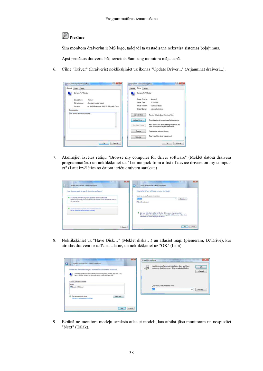 Samsung LS22LIUJFV/EN, LS24LIUJFV/EN manual Programmatūras izmantošana 