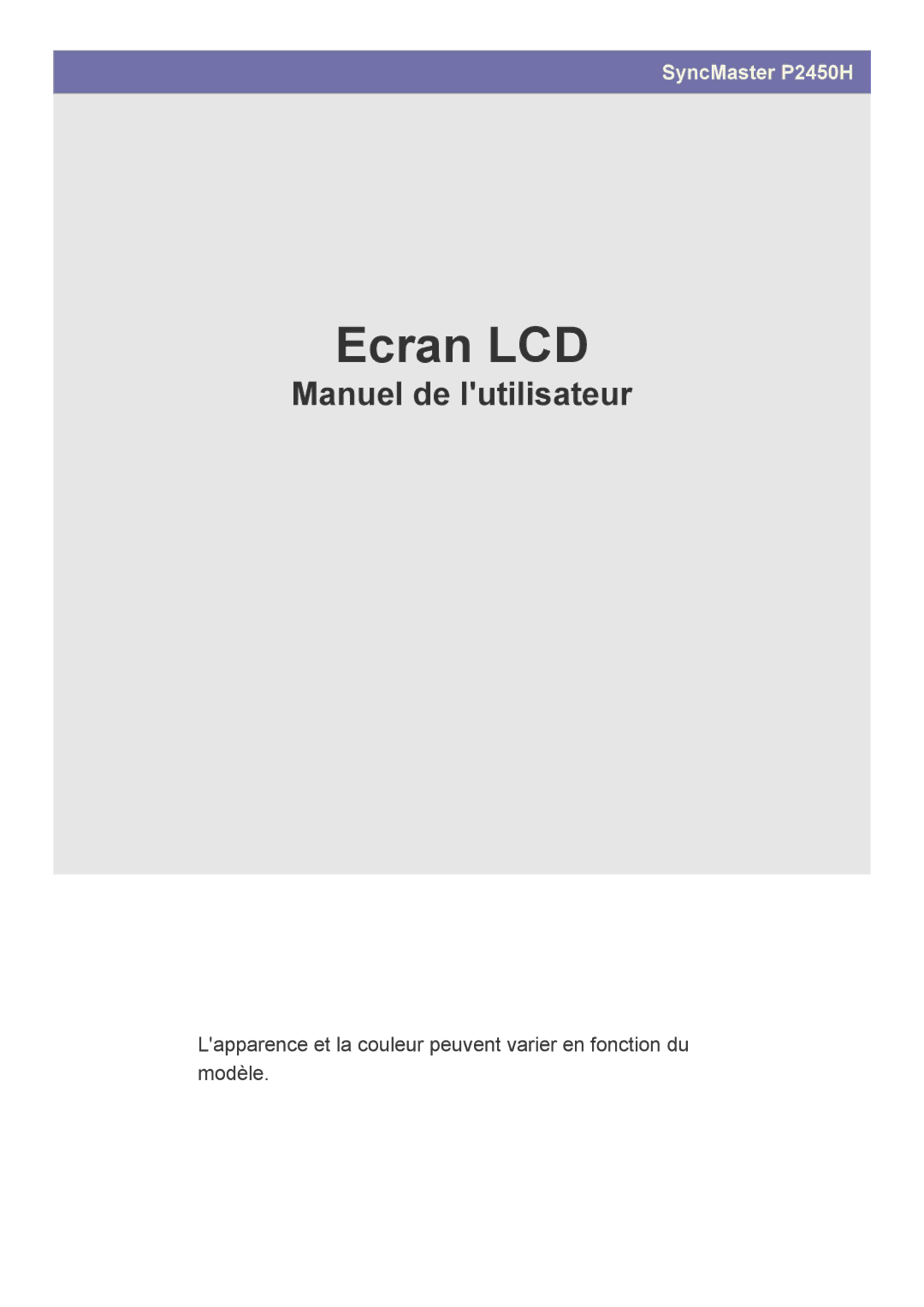 Samsung LS24LRZKUV/EN manual Ecran LCD 