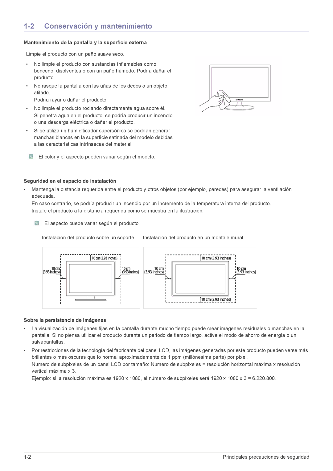 Samsung LS24LRZKUV/EN manual Conservación y mantenimiento, Mantenimiento de la pantalla y la superficie externa 