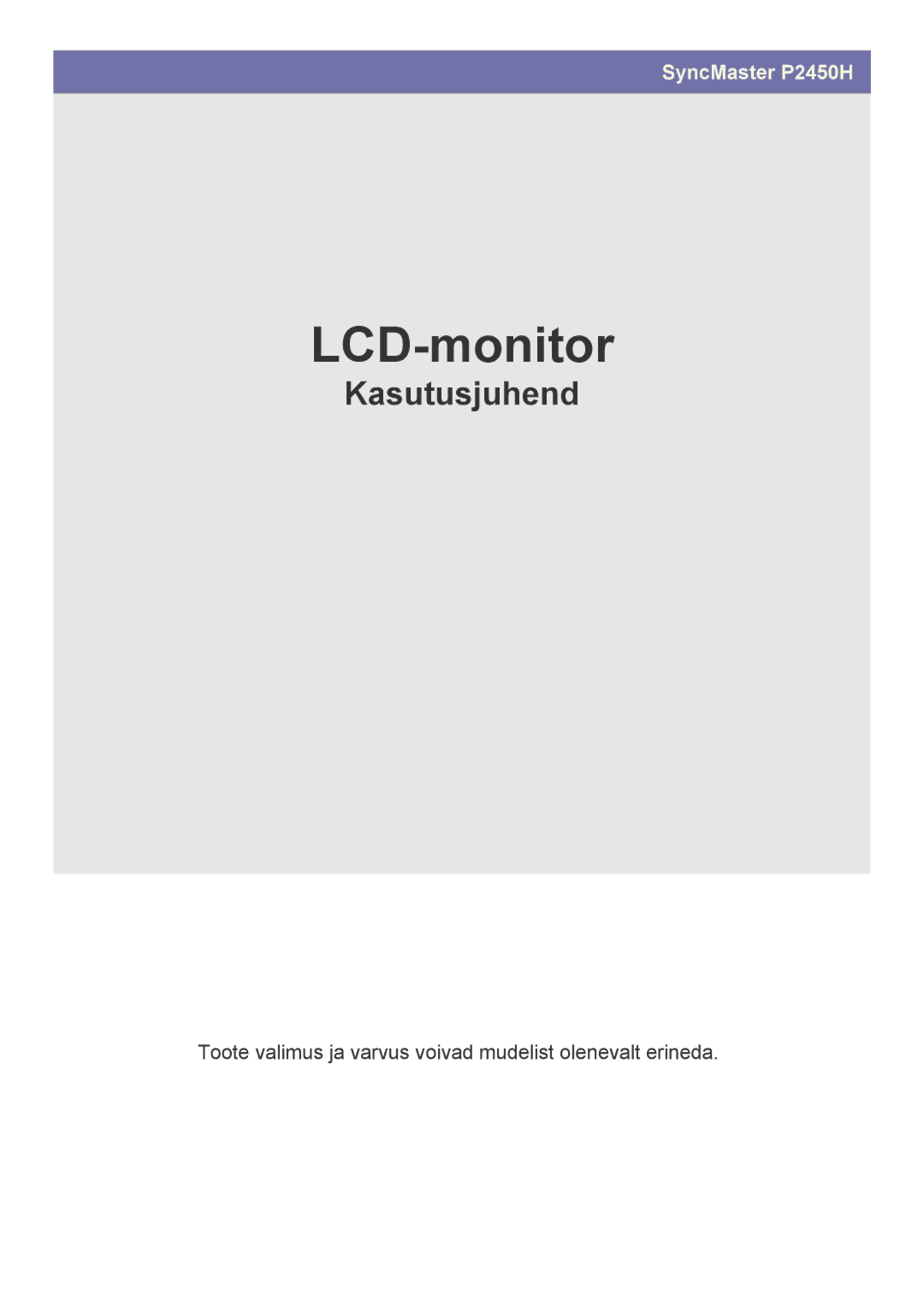 Samsung LS24LRZKUV/EN manual LCD-monitor 