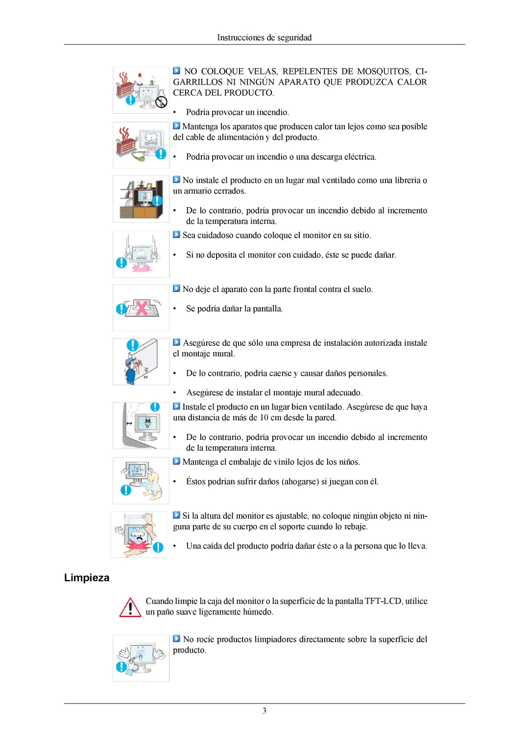 Samsung LS24MYKABCA/EN, LS24MYKABC/EDC manual Limpieza 