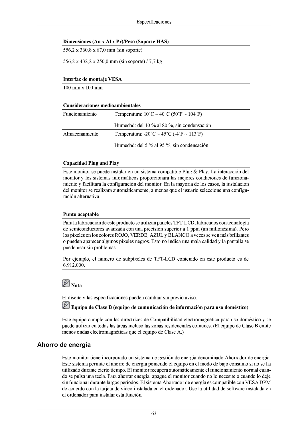 Samsung LS24MYKABCA/EN, LS24MYKABC/EDC manual Ahorro de energía 