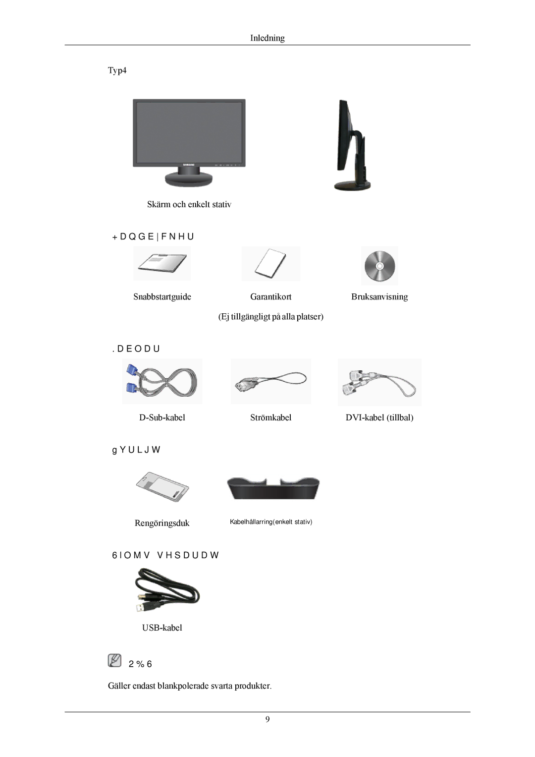 Samsung LS24MYKABCA/EN, LS24MYKABC/EDC manual Handböcker, Kablar, Övrigt, Säljs separat 