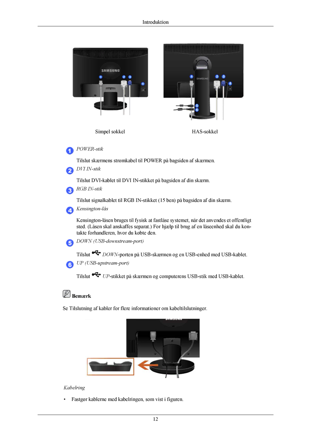 Samsung LS24MYKABC/EDC, LS24MYKABCA/EN manual Kabelring 