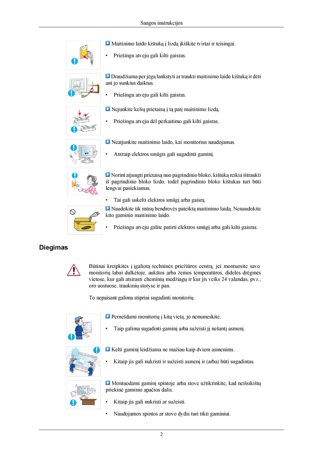 Samsung LS24MYKABC/EDC, LS24MYKABCA/EN manual Diegimas 